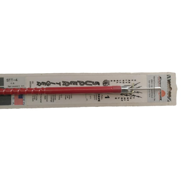Everhardt STT4-R 4 ft Fiberglass Tuneable CB Radio Antenna 1000 Watt - Red