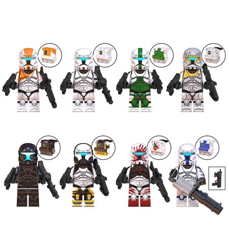 8PCS Star Wars Minifigures Republic Commando Clone Troopers Action Figures Building Blocks Toys