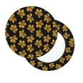 thumbnail image 2 of Picia Maple Leaves With Leopard pattern Round Stool Covers Comfy Seat Covers Stretch Removable WashableChair Slipcover Round Bar Chair Cushion Cover-12 inch, 2 of 7
