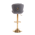 thumbnail image 5 of 24-33 Inch Velvet Bar Stools, Counter Height Adjustable Swivel Barstools High Bar Chairs with Back & Golden Metal Base, Stools Chair Footrest for Kitchen Island, Cafe, Bar, Bar Counter(Grey,Set of 4), 5 of 8
