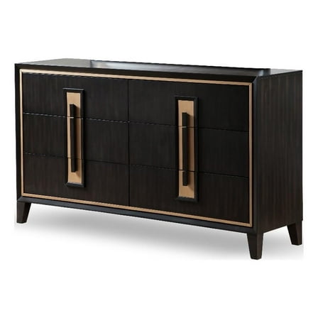 Furniture of America Wenton 6-Drawer Solid Wood Dresser in Espresso