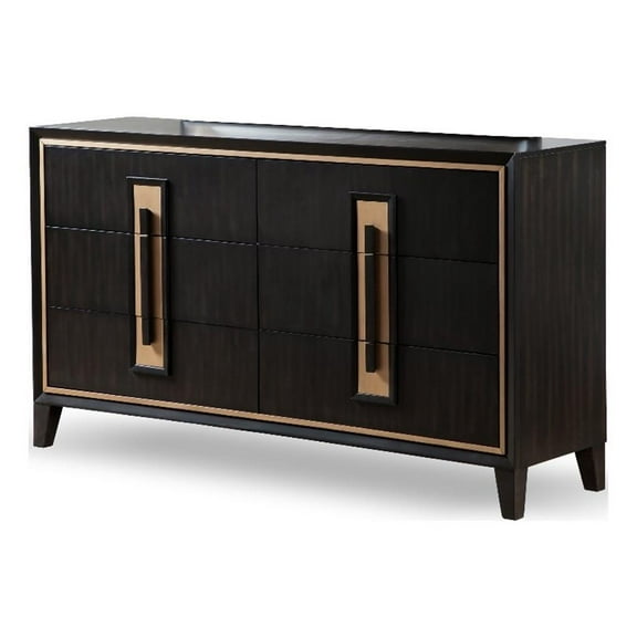 Furniture of America Wenton 6-Drawer Solid Wood Dresser in Espresso