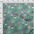 thumbnail image 3 of oneOone Cotton Poplin Dark Teal Green Fabric Flower Pots Motif Diy Clothing Quilting Fabric Print Fabric By Yard 42 Inch Wide, 3 of 4