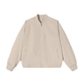 thumbnail image 4 of Zpanxa Bomber Jacket Women Short Plus Size Zip Up Stand Collar Casual Coat with Pockets Khaki 5XL, 4 of 7