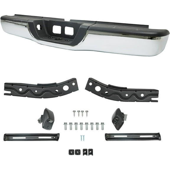OTTULUR Rear Step Bumper Assembly Chrome Steel Fleetside Replacement for 2000-2006 Toyota Tundra TO1103107