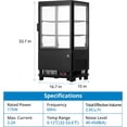 thumbnail image 4 of IdealHouse Commercial Pastry Display Refrigerator, 2.0 Cu.Ft Countertop Refrigerated Case with LED Light, Air Cooling, Rear Sliding Doors, Adjustable Shelves for Cake, Dessert, Bakery, Cafe, 4 of 6