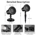 thumbnail image 5 of Christmas Moving Snowflakes Projector Lights, Dynamic Snowfall Pattern Outdoor/Indoor LED Projection Lamp IP65 Waterproof 180 Rotating Spotlight Projector for Holiday Xmas Halloween Party Decor, 5 of 9