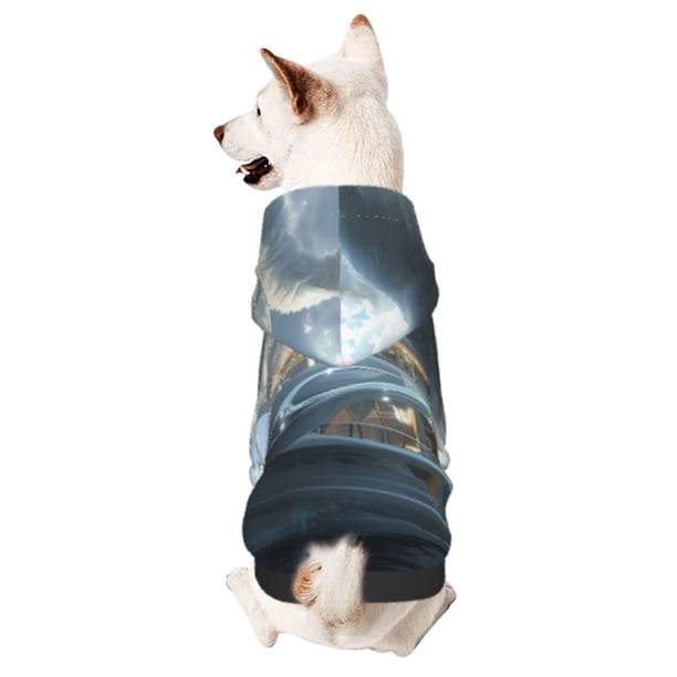 Balery Fantasy Swan Yacht Design Sudadera con Capucha para Perros Pequeños – Ropa para Mascotas, Disfraz para Perros y Gatos, Ideal para Fiestas y Cosplay-XX-Large