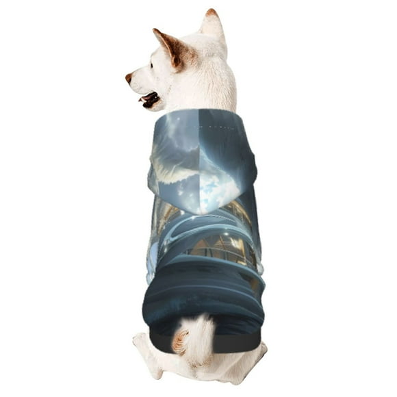 Balery Fantasy Swan Yacht Design Sudadera con Capucha para Perros Pequeños – Ropa para Mascotas, Disfraz para Perros y Gatos, Ideal para Fiestas y Cosplay-XX-Large