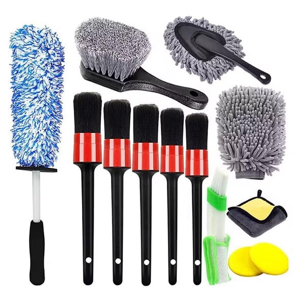 13Pcs Car Wheel Tire Detailing Brush Set,Car Detailing kit,Auto Detailing Drill Brush Set,Car Cleaning Kit for Wheels Interior Exterior