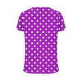 thumbnail image 5 of ZQGJB Summer Womens T-Shirts Dressy Casual Polka Dot Print Short Sleeve V Neck Graphic Tunic Blouse Loose Lightweight Comfy Pullover Tops Purple#02 S, 5 of 5