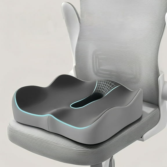 Floor Cushions for Sitting,Chair Seat Cushion,Memorys Foam Seat Cushion For Office Chair Thick Ergonomic Coccyx Support Pillow Non Slip Bottom For Car Home Wheelchair Use(Gray 16*14*3IN)