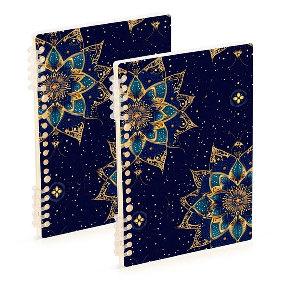 joogoo Spiral Journal Notebook Magical Mandala Flower College Ruled Notebooks 8.3" x 5.7" 2 PCs