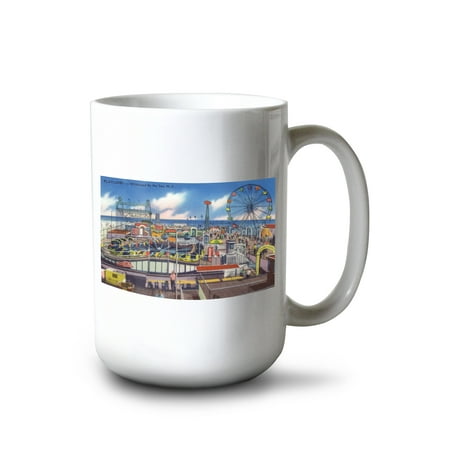 

15 fl oz Ceramic Mug Wildwood New Jersey Wildwood-by-the-Sea Playland View Dishwasher & Microwave Safe