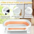thumbnail image 6 of Hurber Folding Baby Bathtub, Infant Bath Tub with Anti Slip Pad, Girls, Pink w/Floating Pad, 6 of 10
