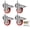 M10-1.5x25mm-3 Inch with Brake, variant on Swivel Stem Casters Heavy Duty Double-locking Castors With Red Pu Wheels Quiet And No Marking Metric Thread M10-1.5x25mm Load Pack Of 4