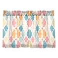 thumbnail image 7 of Yayeee Kitchen Curtains Tier Pair Light Filtering 27"x24" Rod Pocket Short Cafe Window Panel, Pink Abstract Pattern, 7 of 7