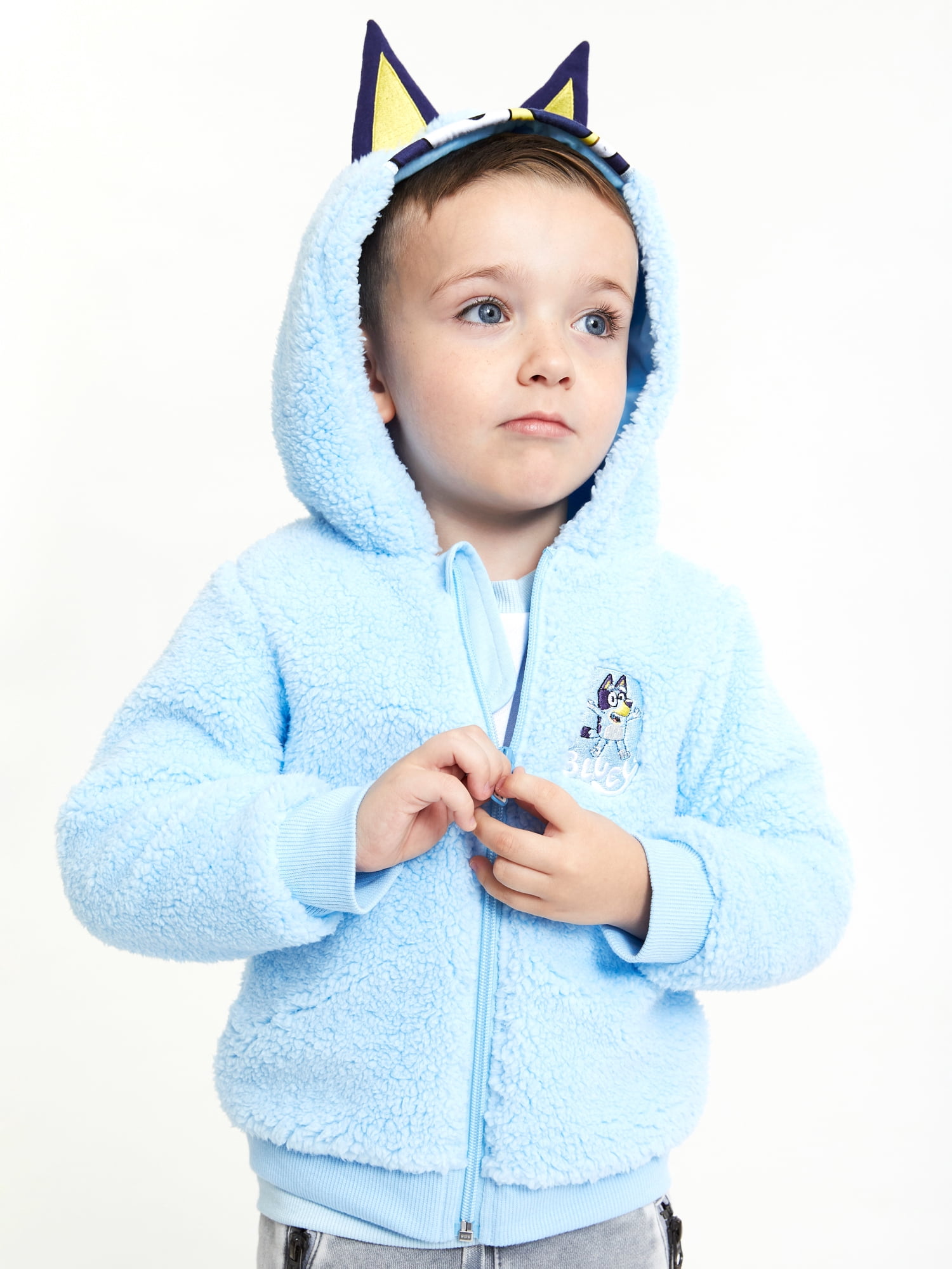 Bluey Toddler Cosplay Faux Sherpa Hoodie, Sizes 2T-5T