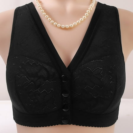LLYWEY Comfortable Bras for Older Women Discounts No Metal Bras Women Ladies Nursing Bra Style-448 Women Seamless Bra Feature Adult Female Bralette Sports Bras Black 36B