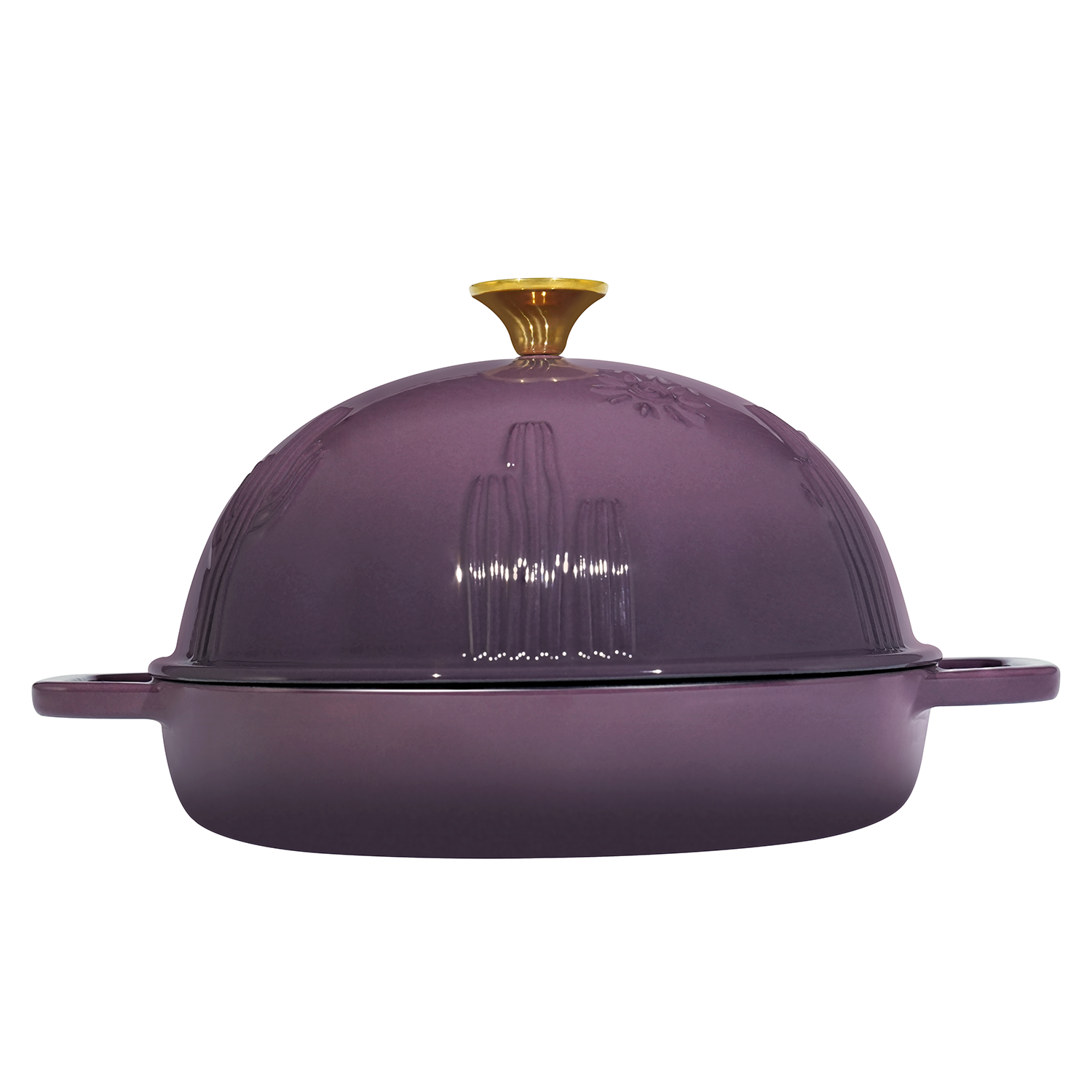 Flavehc Cast Iron Bread Oven with Dome Lid, Magenta photo 6