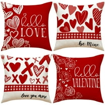 Valentines's Day Pillowcase Red Striped Heart-shaped Decorative Pillowcase For Lovers With Water-saving Cow Outdoor Pillow Cover Valentines's Day Decorations
