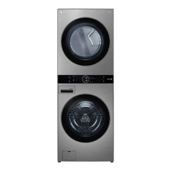 Torre de Lavado LG Lavadora y Secadora 22 Kg Plata WK22VS6P Carga Frontal