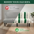 thumbnail image 6 of Eurhowing Armless Sofa Cover, Fuzzy Plush Non-Slip Futon Slipcover, Fall Winter Thick Sofa Bed Furniture Protector, Loveseat, Green, 6 of 10