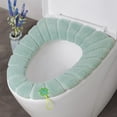thumbnail image 6 of Cagogo under $5 Toilet Seat Cover, Thickened Toilet Seat Cover with Handle, Elastic Knitted Bathroom Mat, Washable Universal Toilet Ring Protector, Soft Comfortable Toilet Seat Cover, 6 of 6