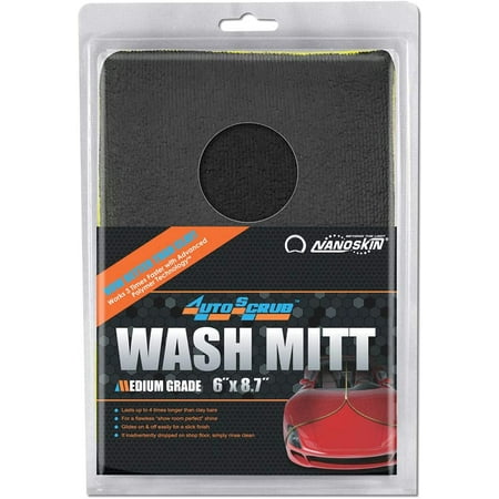 Nanoskin AUTOSCRUB 6" Surface Prep Mitt - Medium Grade - Clay Bar Replacement Tool to Remove Embedded Contaminants Before Wax & Coating | Safe for Painted Surface, Glass, Plastic, Metal & More
