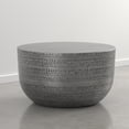thumbnail image 4 of Simpli Home Johnsen 30 inch Wide Metal Drum Coffee Table, Distressed Nickel, 4 of 8