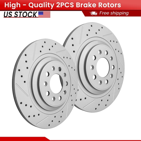 ACB ZONE Rear Brake Rotors Set for Jeep Cherokee 2014-2019 2020-2021, Drilled & Slotted Disc Rotors Kit (Left & Right)