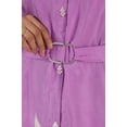 thumbnail image 4 of Purple Russian Silk Floral Print Mini Dress With Belt, 4 of 5