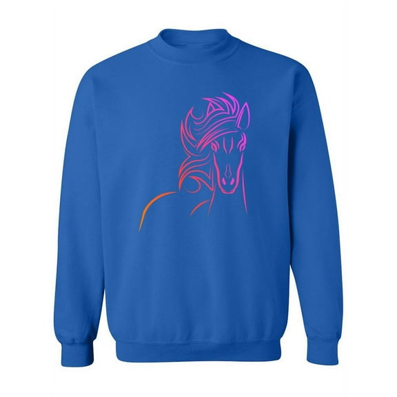 Neon Horse Outline Sweatshirt Women -SPIdeals Designs, Female Small