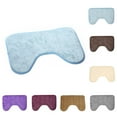 thumbnail image 2 of Denhf U-Shaped Bathroom Rugs, Super Absorbent Quick Dry Chenille Bath Mat, Soft Fluffy Microfiber Floor Mats for Bathroom Commode Contour, Non Slip Bath Rugs, Washable Plush Rug, 24" x 16", Blue, 2 of 4