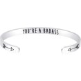 thumbnail image 1 of Inspirational Bracelets for Women,Stainless Steel Engraved Personalized Positive Mantra Quote Keep Going Cuff Bangle College Graduation for Her, 1 of 5