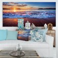 thumbnail image 1 of Design Art - Vagues de Mer Bleues au Coucher du Soleil, 1 of 3
