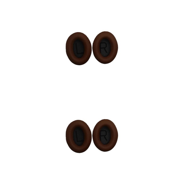 Bearachild Almohadilla para la oreja, reemplazo de protección transpirable de cuero para juegos profesionales para auriculares Bose QC35, café + Café+Negro 2Conjunto