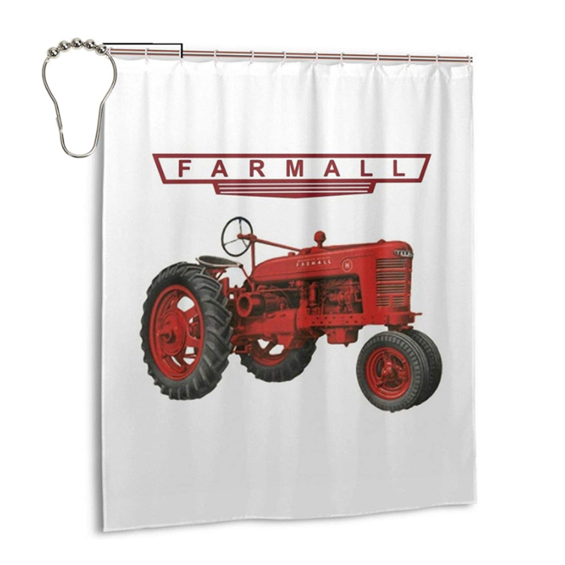 Farmall Tractor Shower Curtains Waterproof Bathroom Shower Curtain Set