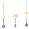 thumbnail image 1 of Atrapasueños de cristal colorido con diseño de mariposa, accesorio para espejo retrovisor de coche, regalo de condolencia listo para regalar, 1 of 5
