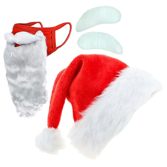 1 set Christmas set Christmas costume accessories White long Santa Claus beard
