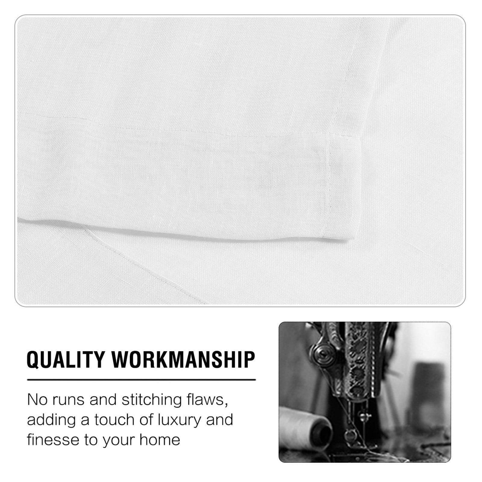 white Linen Textured Curtains 62 Inch Long 2 Panels for Living Room Grommet Top Light Filtering Window Drapes for Bedroom Heathered Gray