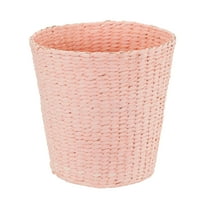 Household Essentials Wicker Waste Basket, Pink Waste Bin for Bathroom, Bedroom, Office