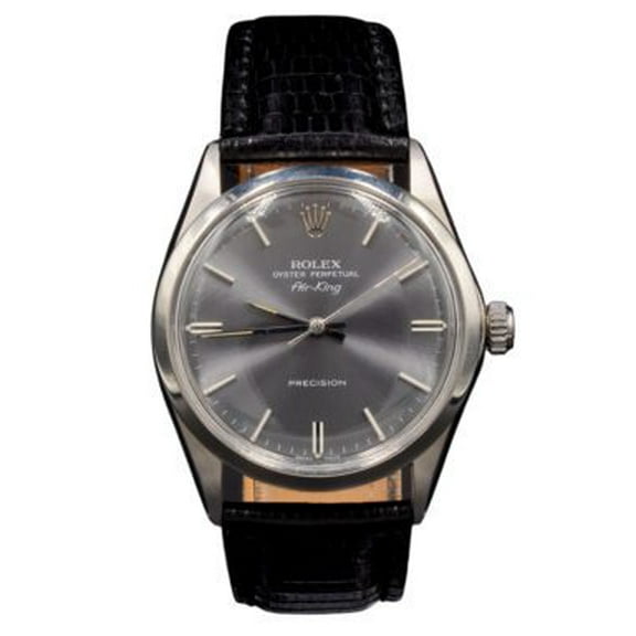 Pre-Owned Mens Rolex Stainless Steel 5500 Air-King Watch Slate Gray Dial