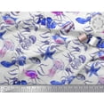thumbnail image 2 of Soimoi Rayon Fabric Leaves,Starfish & Jellyfish Ocean Decor Fabric Printed Yard 42 Inch Wide, 2 of 3