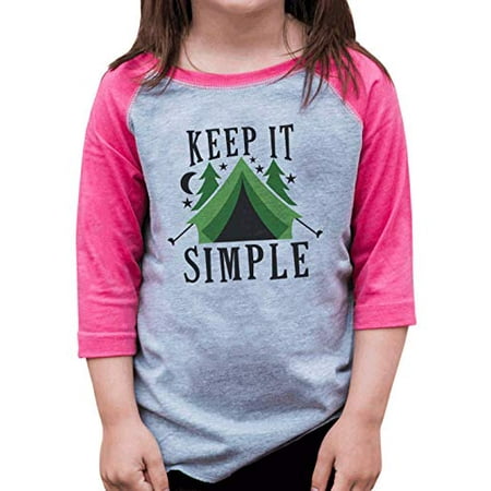 

7 ate 9 Apparel Girls Keep It Simple Camping Pink Shirt