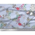thumbnail image 3 of Soimoi Blue Rayon Fabric Insect,Rose & Wreath Flower Decor Fabric Printed BTY 56 Inch Wide, 3 of 3