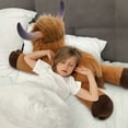 thumbnail image 5 of MorisMos 31.5'' Giant Highland Cow Stuffed Animal Cattle Plush Pillow, 5 of 8