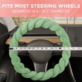 thumbnail image 6 of Carbella Twisted Fur Green Steering Wheel Cover, Standard 15 Inch Size Fits Most Vehicles, Fuzzy Fluffy Car Steering Cover with Soft Faux Fur Touch, 6 of 8