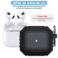 thumbnail image 2 of TSV Case Cover Compatible with AirPods 3, Protective Case Skin with Secure Lock Fit for Airpods 3rd Generation Charging, Front LED Visible, Black, 2 of 9