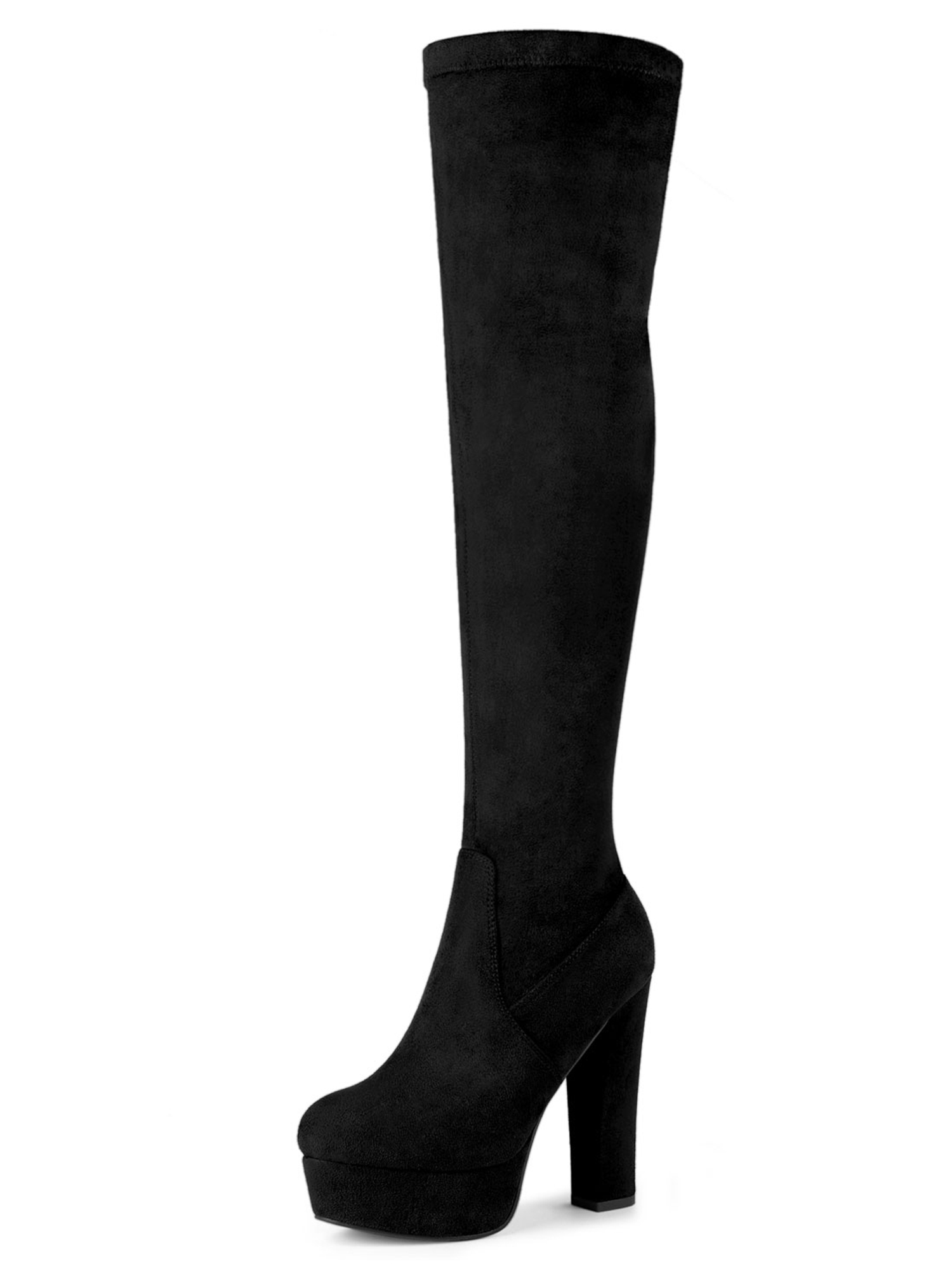 over the knee high heel platform boots